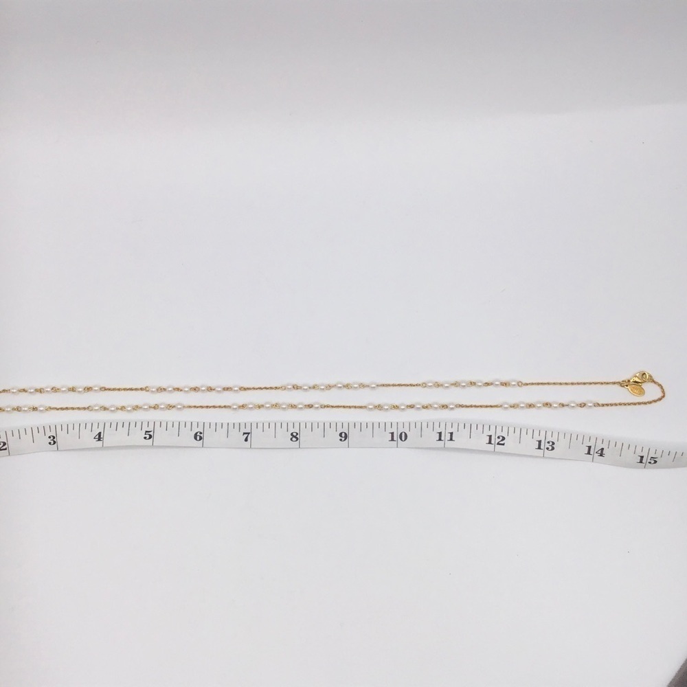 Nolan MILLER Set Pendant Necklace Earrings Gold Tone Long FauxPearl Rhinestone - Picture 10 of 10